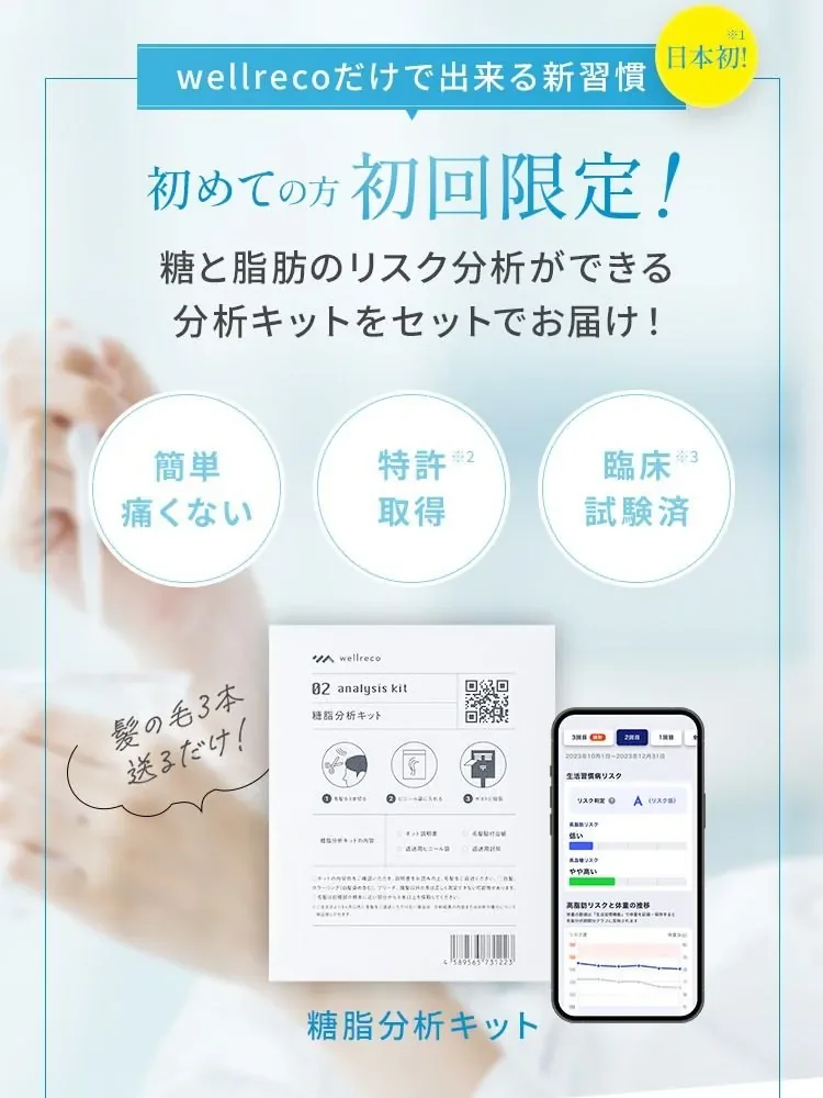 初回限定 糖脂分析キット。髪の毛3本送るだけ